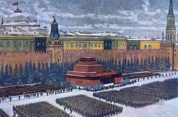 rote Armee auf Parade in roten Quadrat moskau November 1940 Konstantin Yuon Russisch Ölgemälde